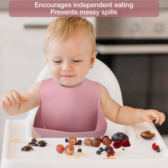 Mutualproducts silicone forks pink ergonomic grip eases baby self-feeding.