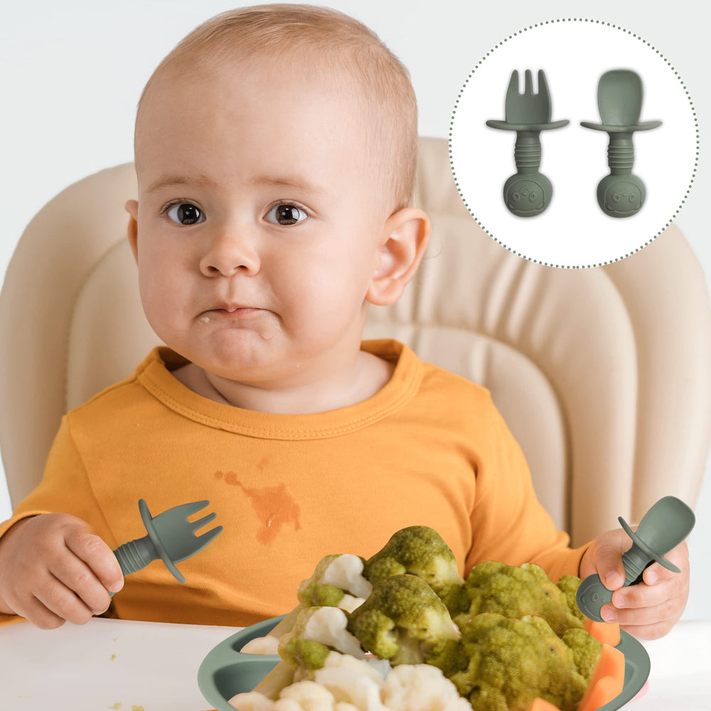 Mutualproducts green suction plate in action for stable, mess-minimizing meals