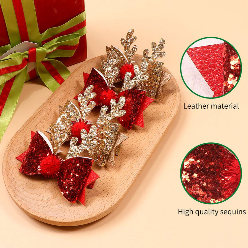 Muumoo gold-red color scheme clip enhances festive outfits and winter celebrations