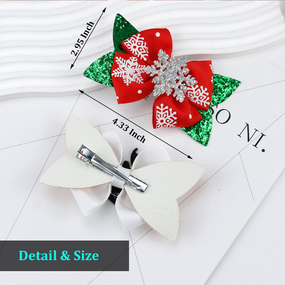 Muumoo snowflake bow clip delivers wintry sparkle for everyday wear.