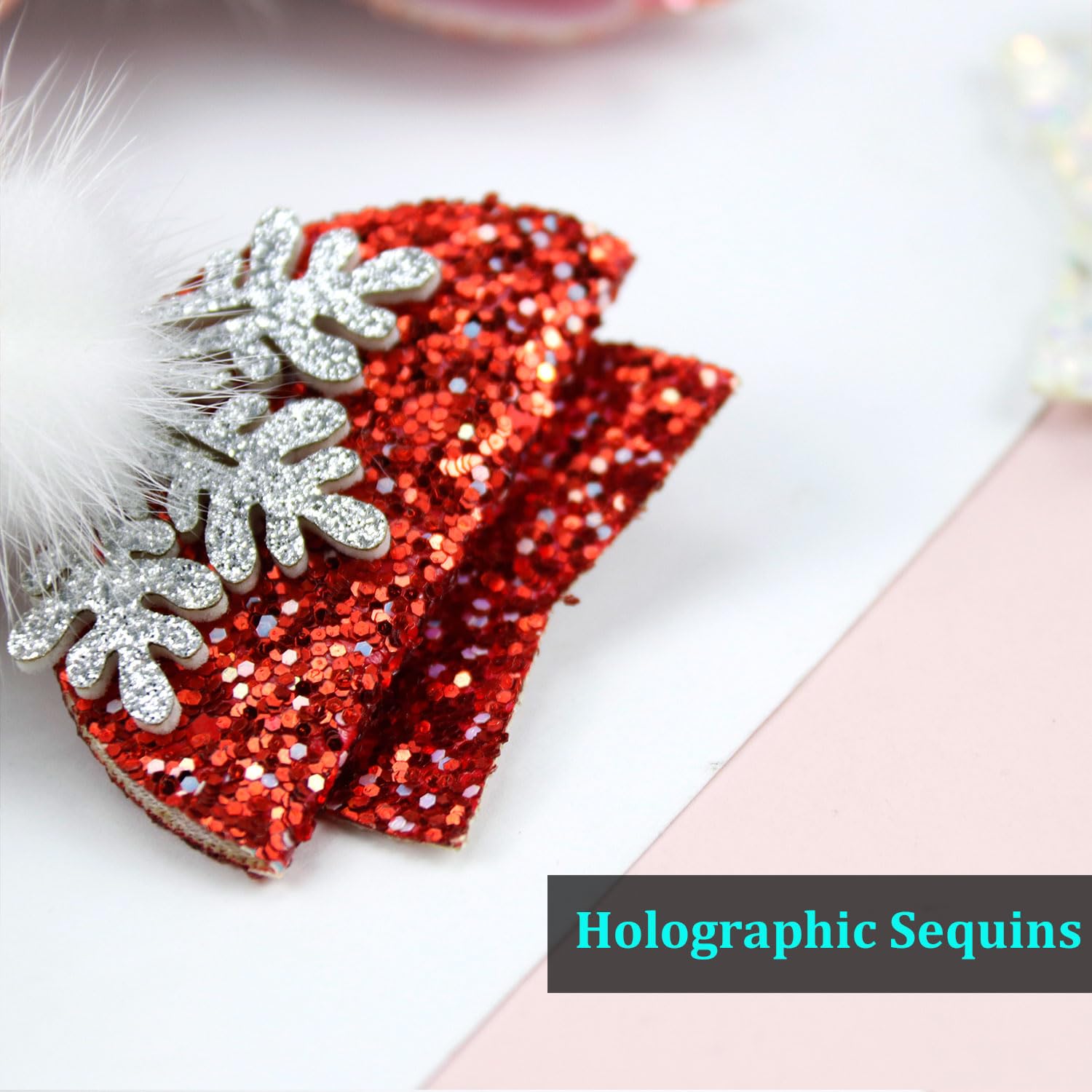 muumoo Winter Christmas bow deep red enhances festive outfits with secure clip power.
