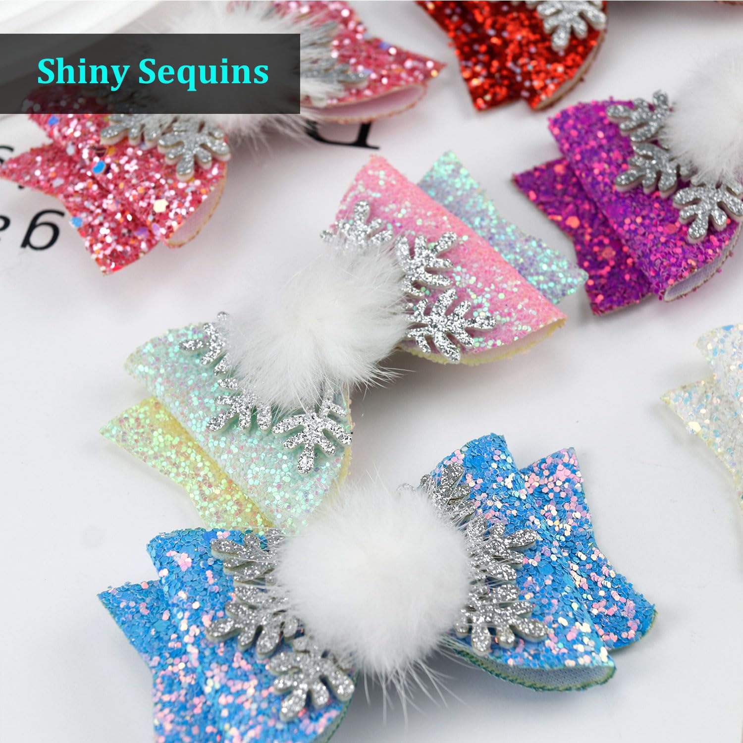 muumoo Winter Christmas bow pink brightens daily outfits with glittery charm.