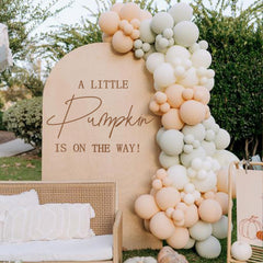 MUWEOL A Little Pumpkin is On The Way decal on wall decoration for festive fall vibes.