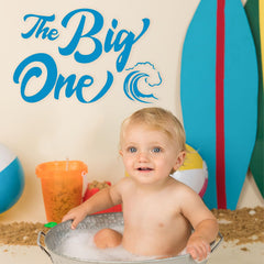 MUWEOL The Big One decal in dark blue wall brings brave, calm vibes to a boy's room.
