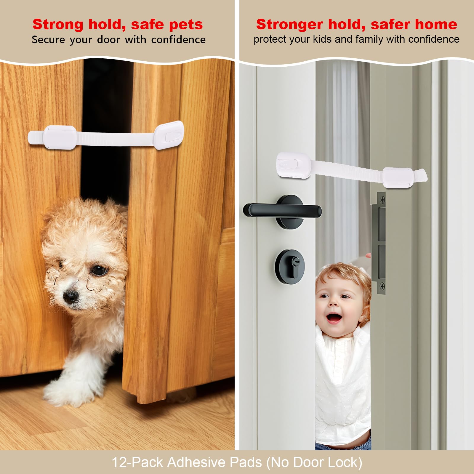 MVSSP adhesive works with latch and logo plate for secure Door Buddy mounting.