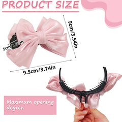 MWRDSM pink bow hair clip on a chignon for a cute, secure look.