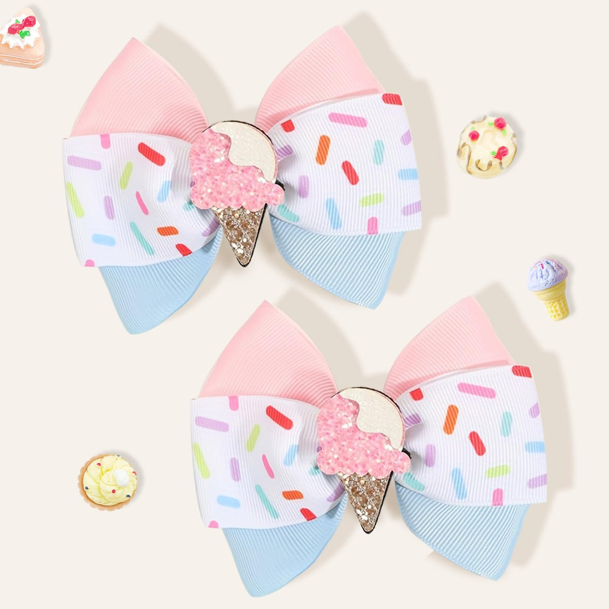 MWRDSM ice creams bow blue clip adds summer charm to everyday hair
