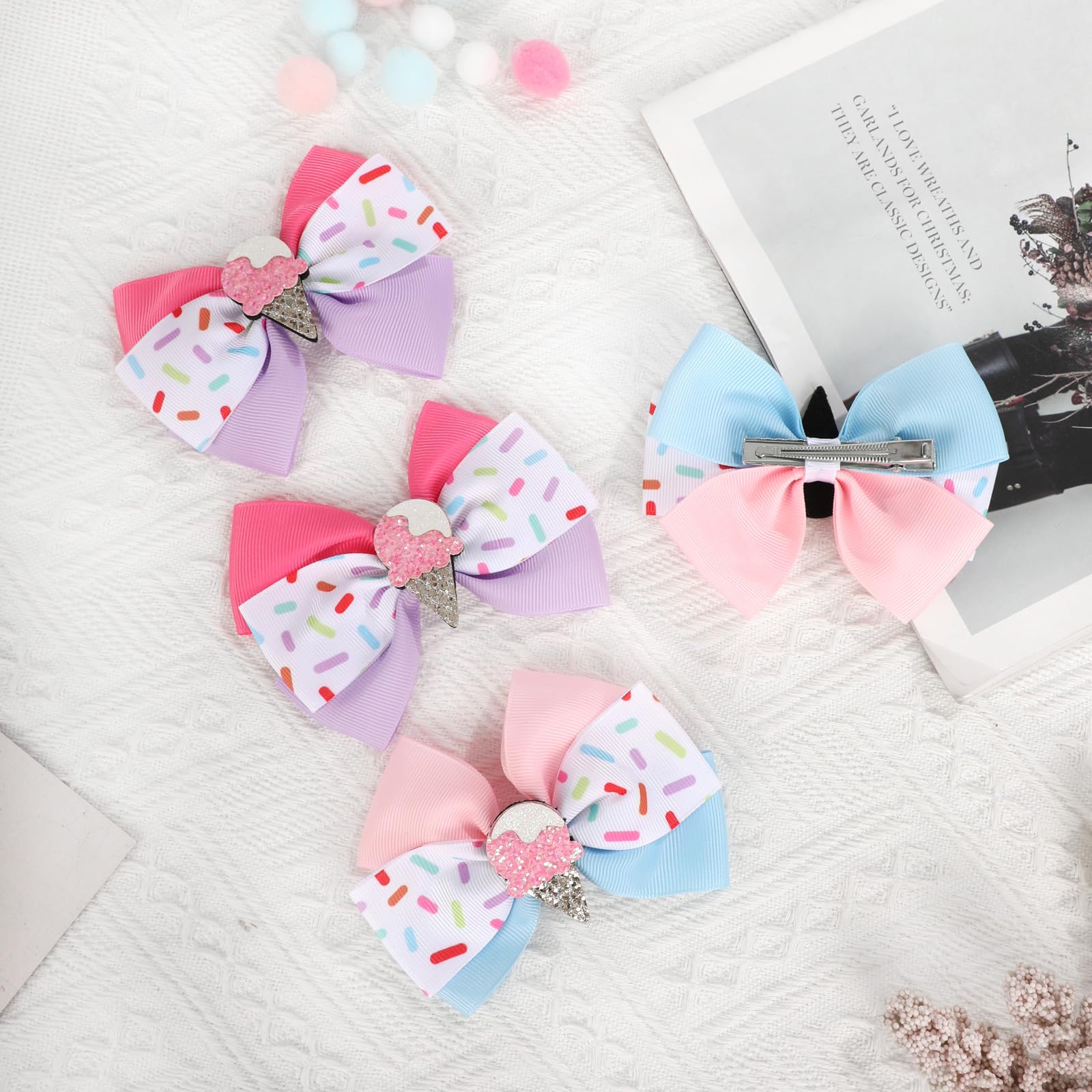 MWRDSM ice cream bow clip features non-slip grip for active days