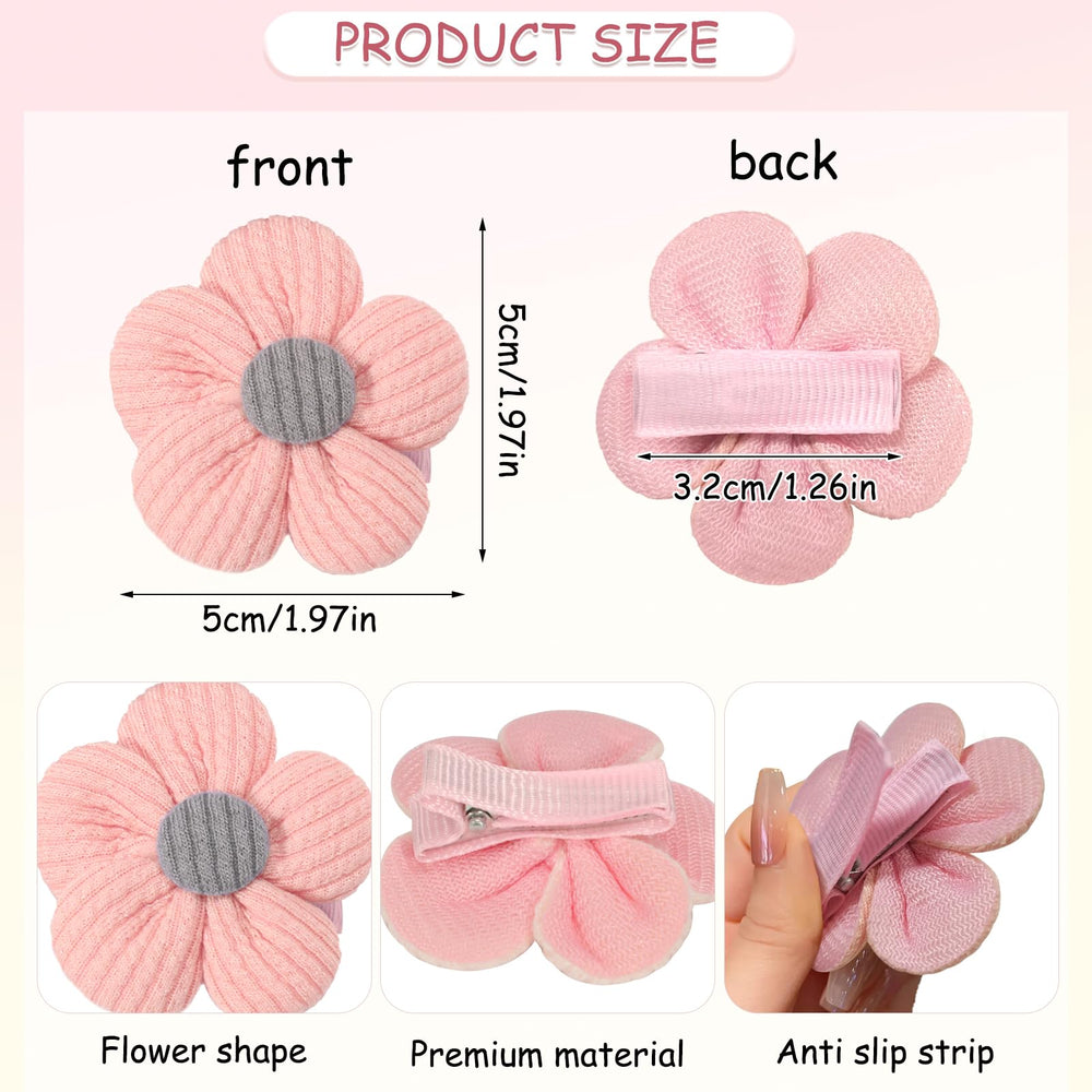 MWRDSM pink floral clip close-up showing soft knitted fabric and secure, non-slip grip.