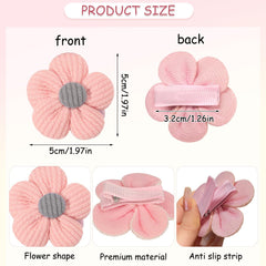 MWRDSM pink floral clip close-up showing soft knitted fabric and secure, non-slip grip.