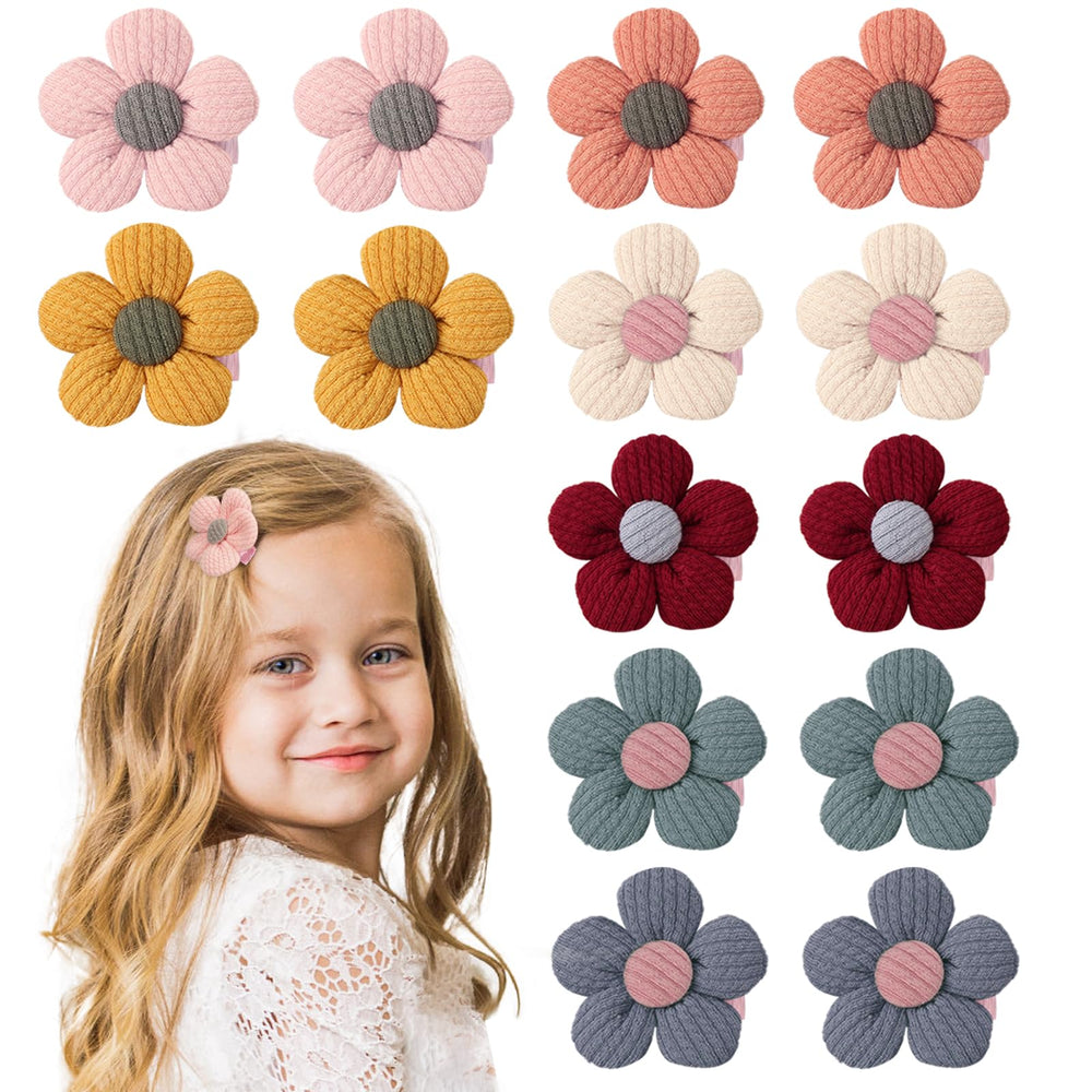 MWRDSM pink floral baby hair clips set for gentle daily styling and cute outfits.
