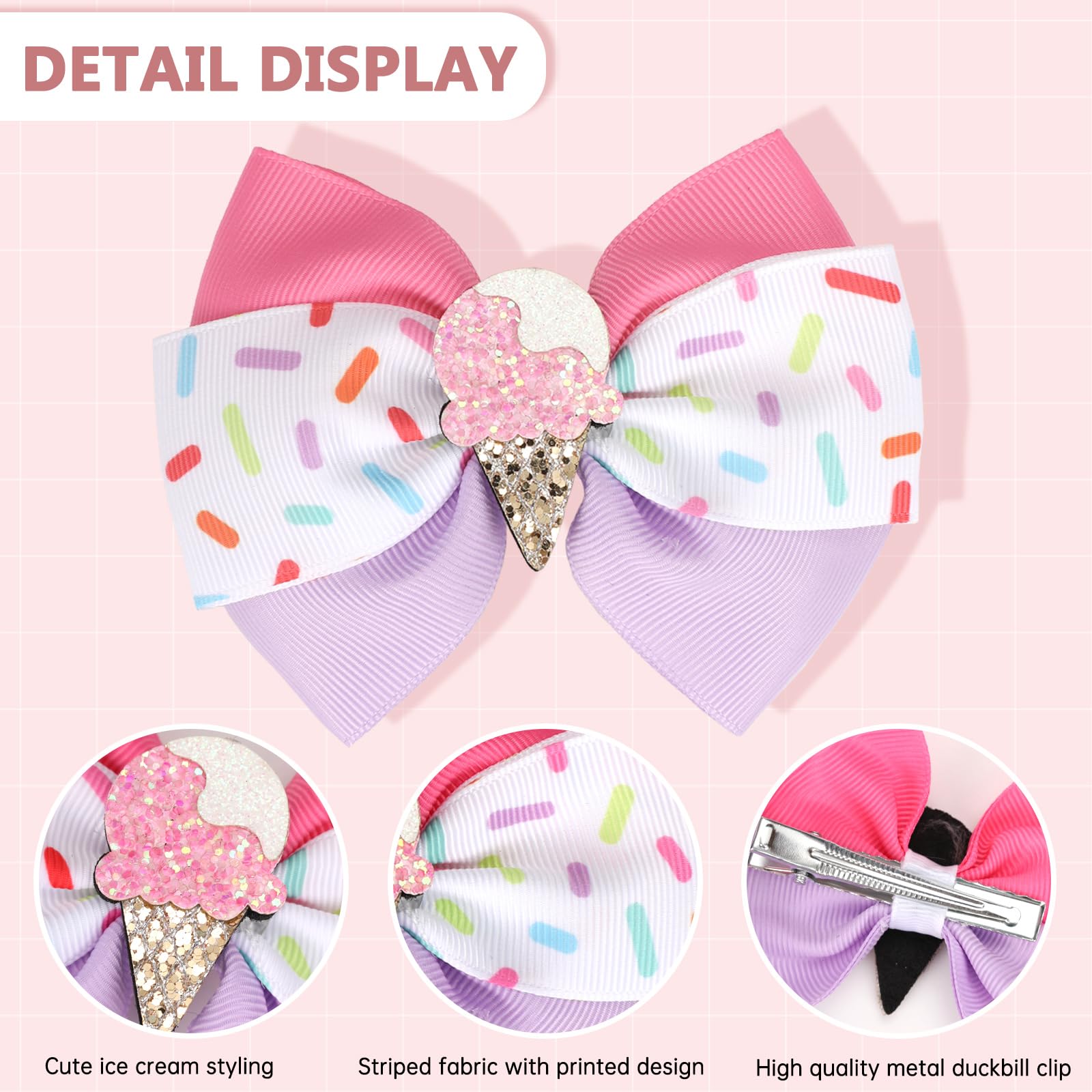 MWRDSM bow clip pink front view for versatile styling