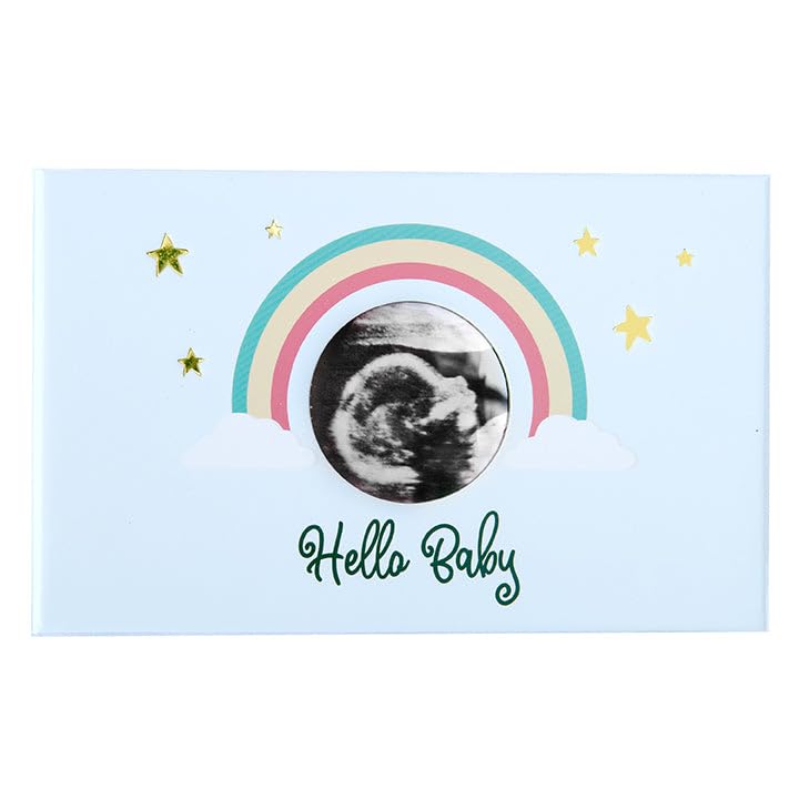 My Baby's Heartbeat Bear ultrasound album blue cover preserves pregnancy memories for easy keepsake storage.