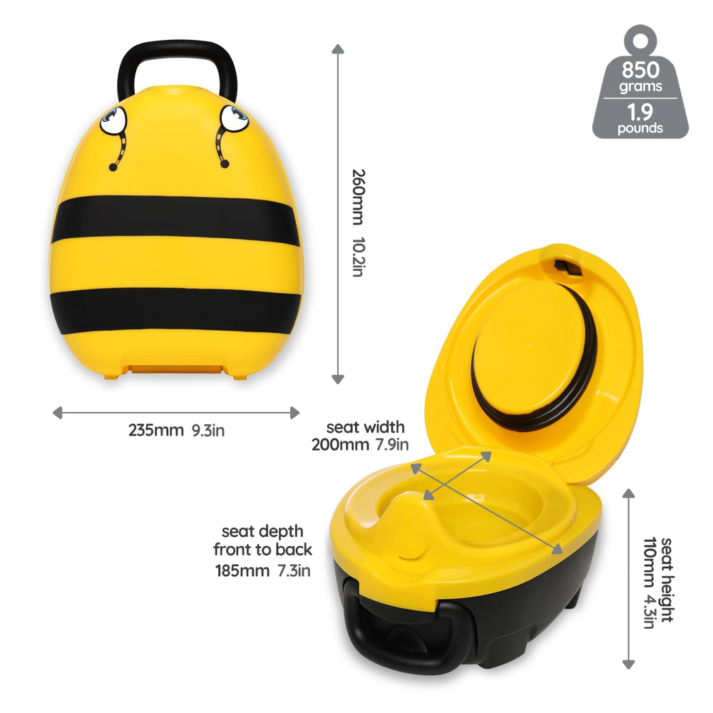 My Carry Potty Bumble Bee travel potty bag-free design for quick cleaning