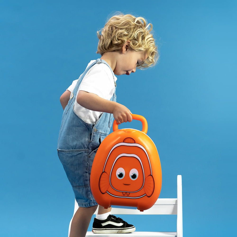 My Carry Potty hanging-from-pushchair keeps the potty handy