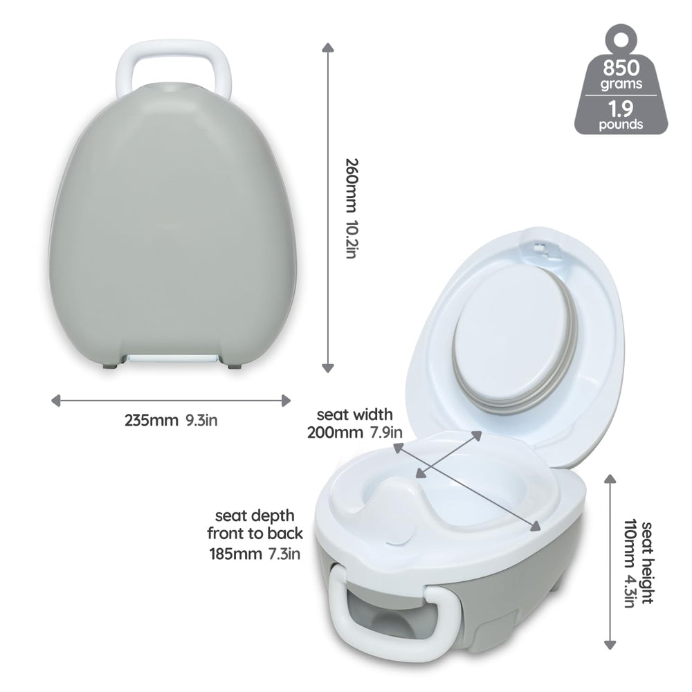 My Carry Potty non-slip feet stabilize seating during outings.