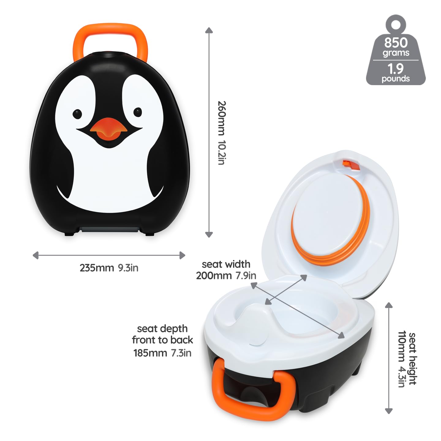 My Carry Potty Penguin travel potty award-winning design from UK potty training expert.