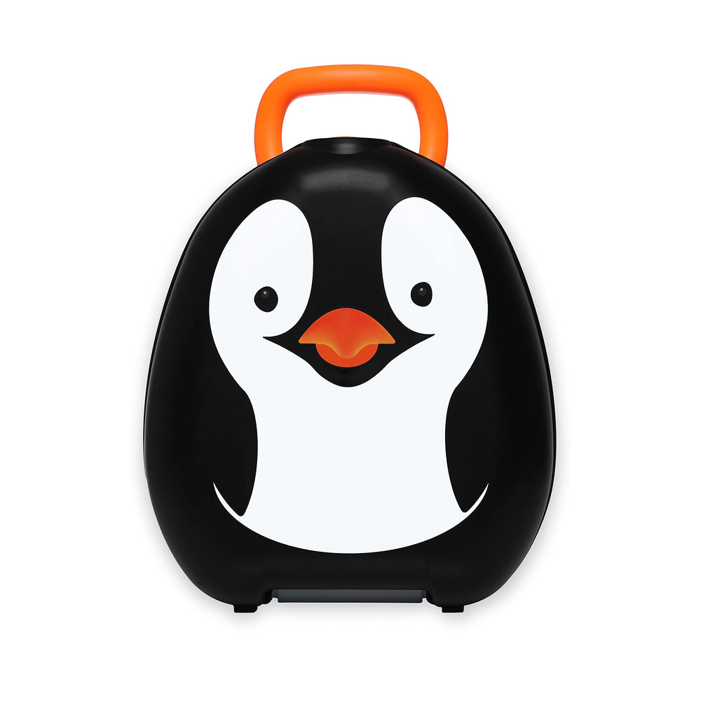 My Carry Potty Penguin travel potty extra tall splashguard protects while toilet training.