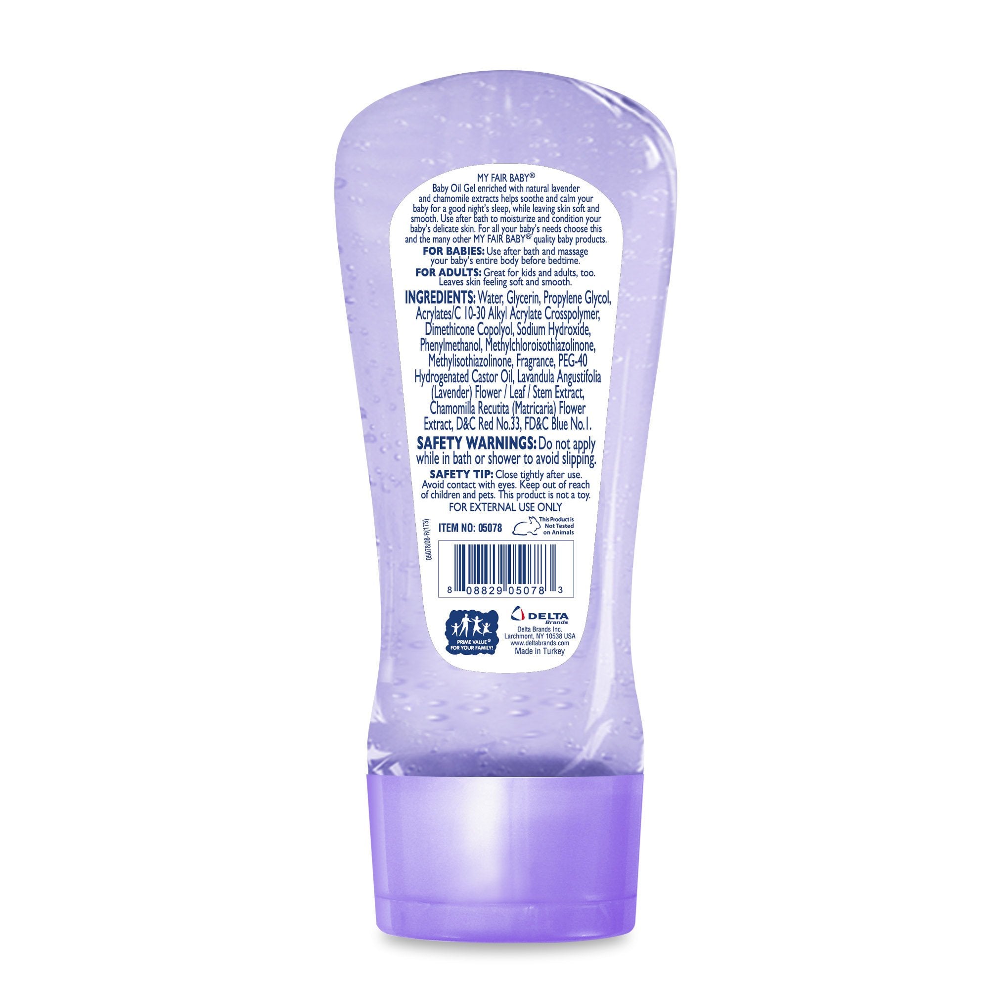 My Fair Baby Oil Gel being applied to baby skin for a soothing bedtime routine.