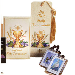 My First Holy Communion Bread of Life Deluxe gift set lapel pin shines with enamel craftsmanship.