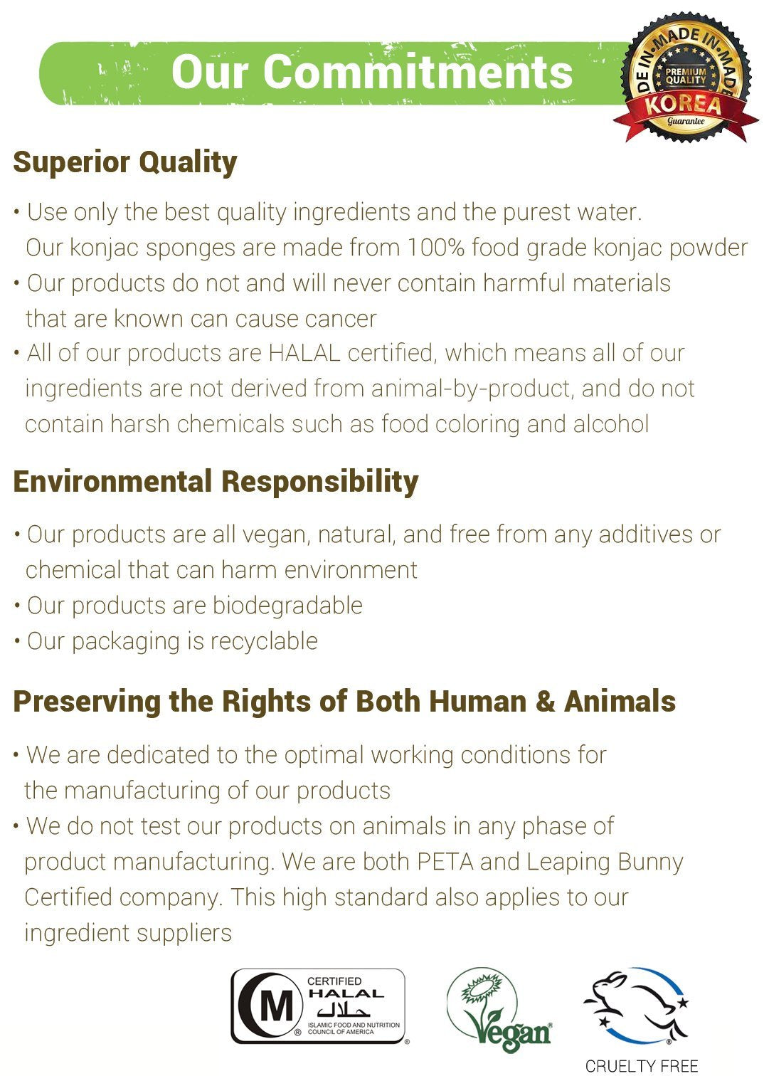 MY KONJAC SPONGE cruelty free badge highlighting ethical baby care.