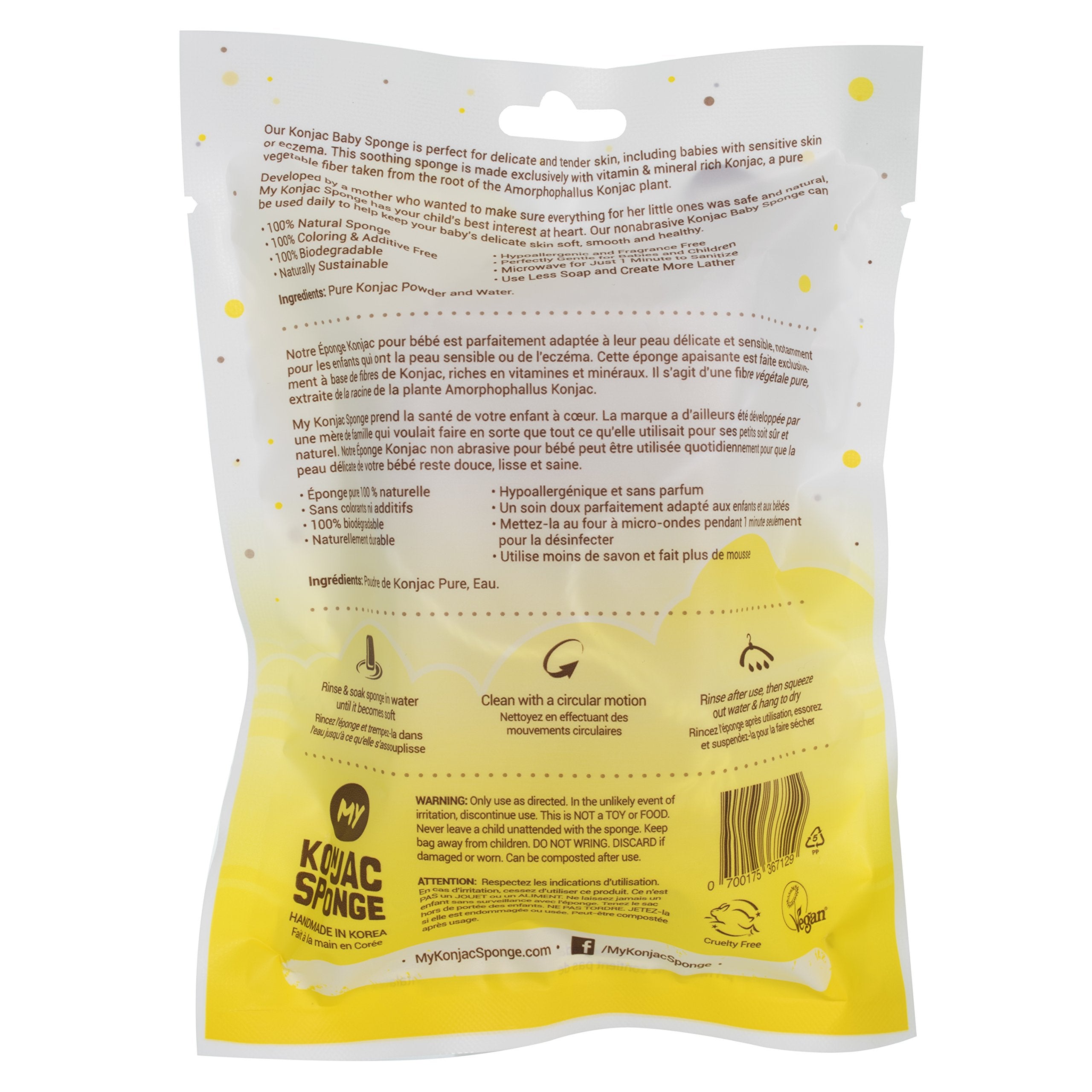 MY KONJAC SPONGE handmade in South Korea for natural cleansing