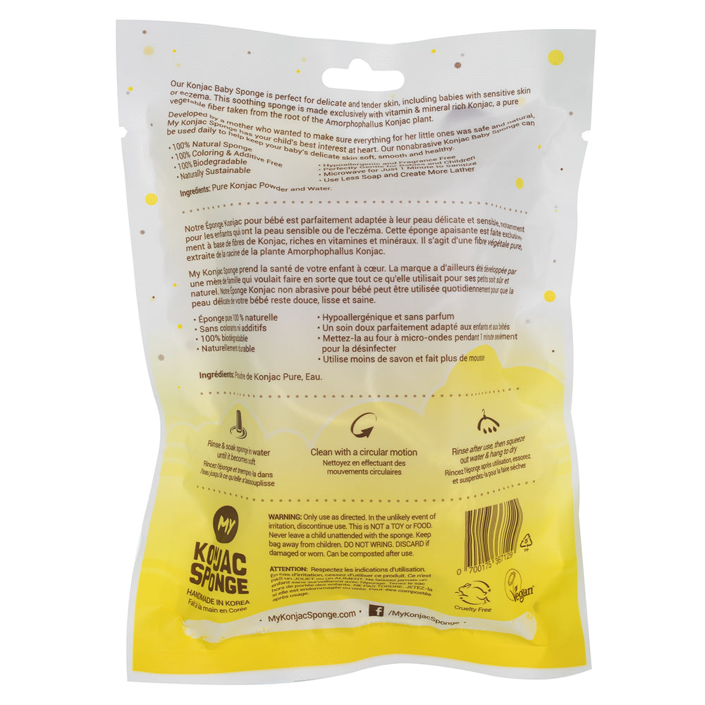 MY KONJAC SPONGE handmade in South Korea for natural cleansing