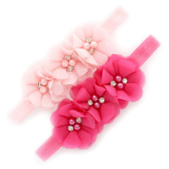 My Lello baby headbands on display card with pink flowers, photography-ready