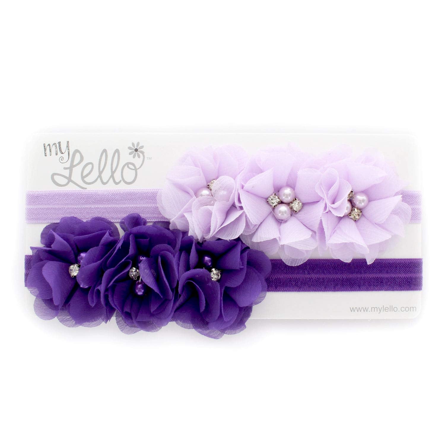 My Lello chiffon flower headbands soft fabric for holiday dress-up looks.