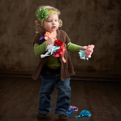 My Lello baby headbands feature lotus flowers for charming dressy looks.