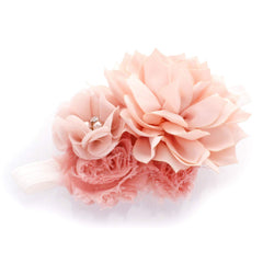 My Lello headband shabby fabric flowers detail highlights texture for boutique photography.