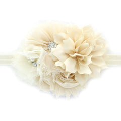 My Lello headband ivory flower cluster for baby photo props and occasions