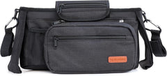 My lil Aviator universal stroller organizer side view highlights sturdy construction for daily use