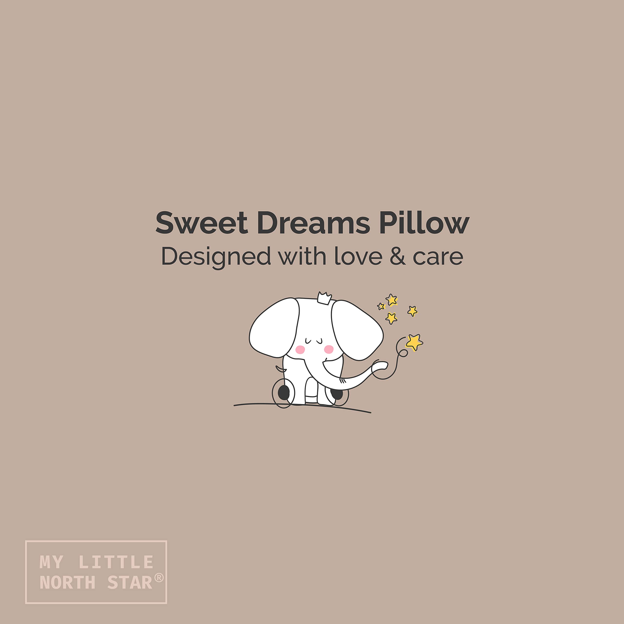 Travel-ready My Little North Star pillow shown in a backpack for on-the-go sleep.