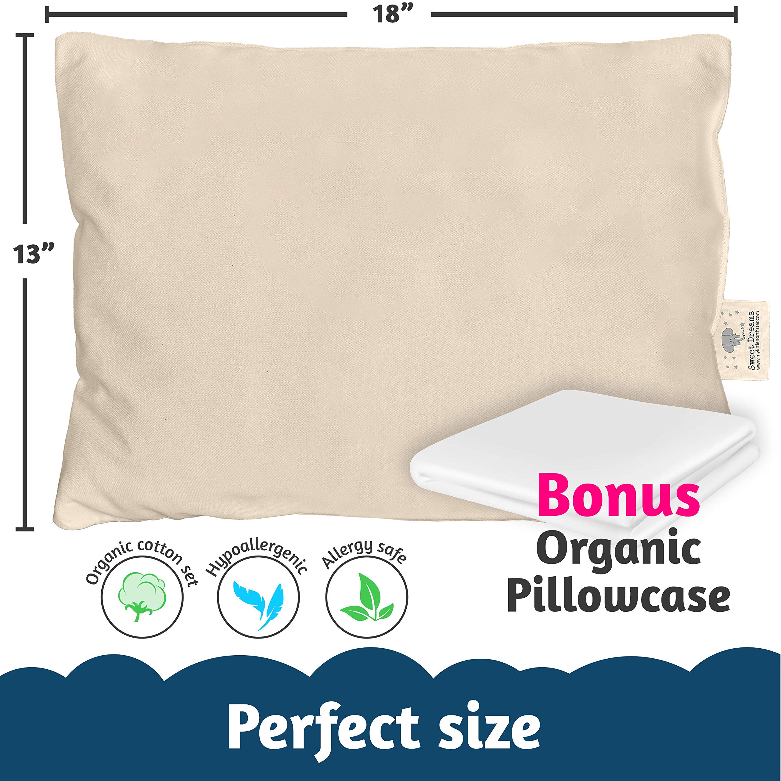 My Little North Star organic cotton pillowcase closeup highlighting easy-care fabric.