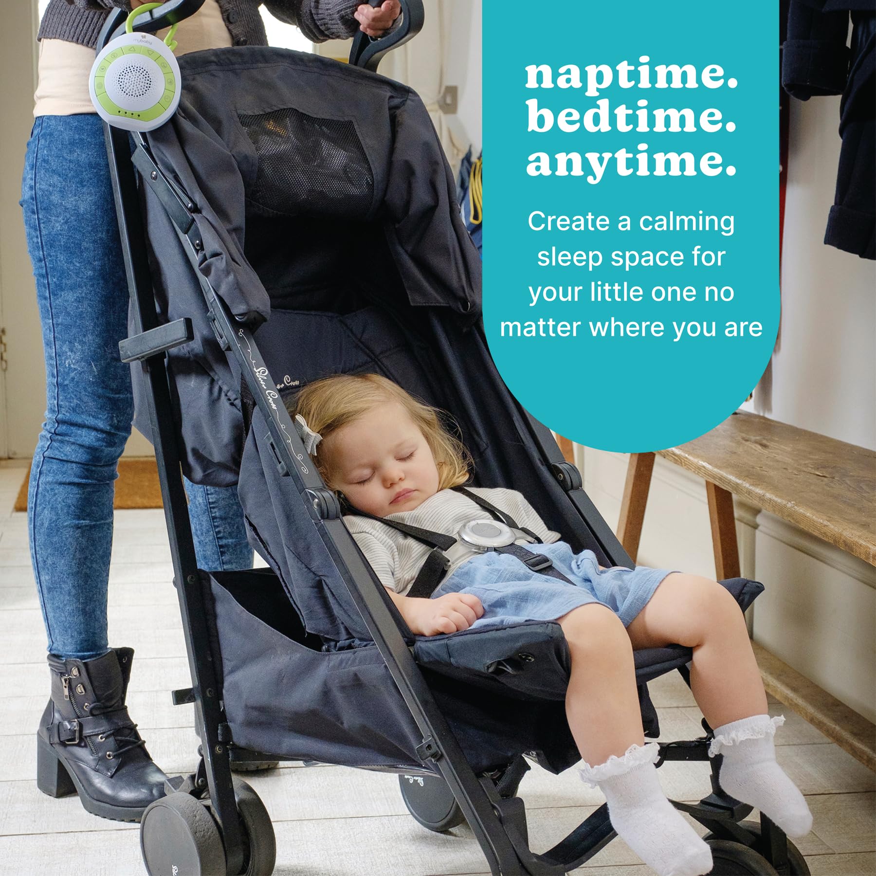 MyBaby SoundSpa heartbeat sound highlights comforting rhythm for baby naps.