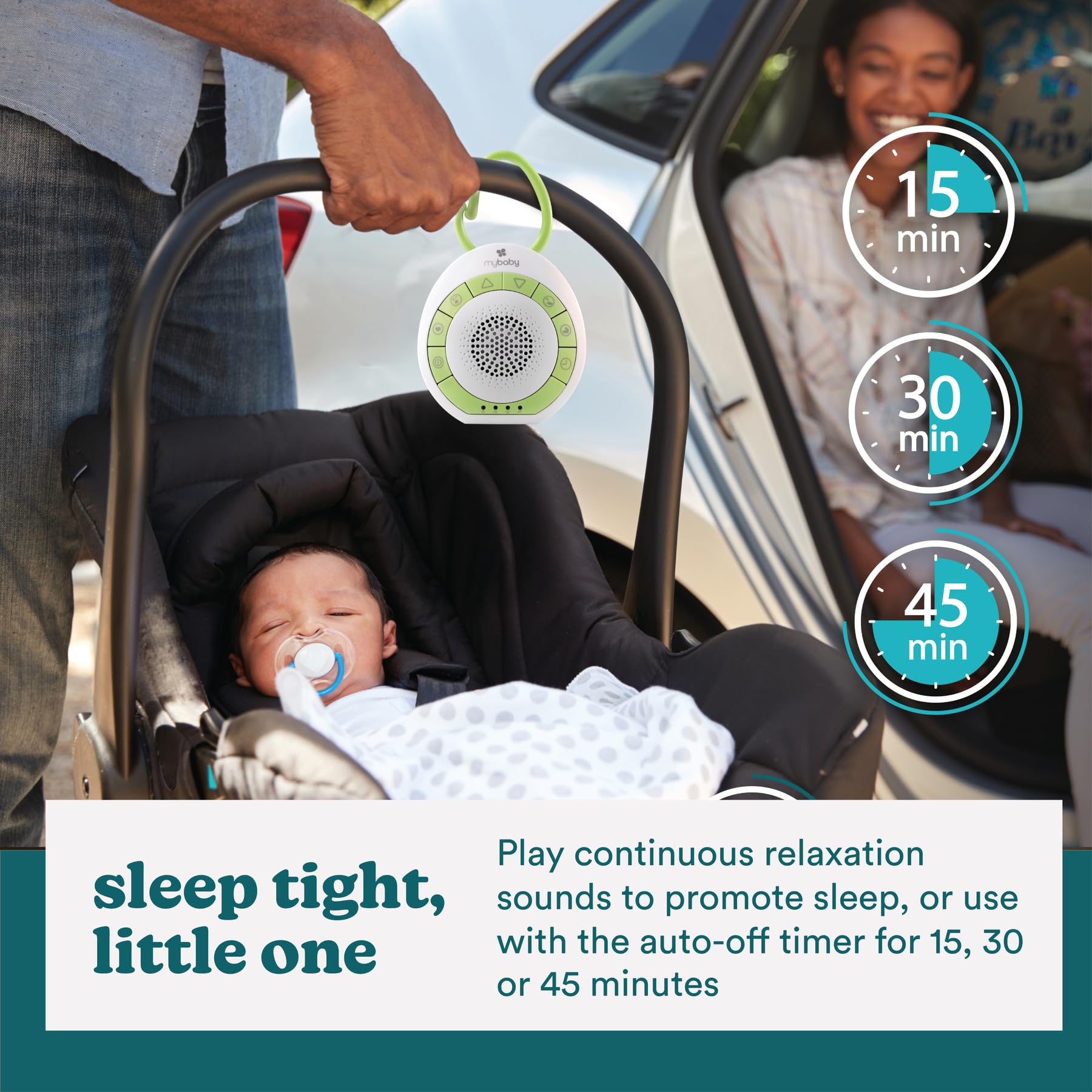 MyBaby SoundSpa lullaby-sound offers soft melodies to ease unsettled babies.