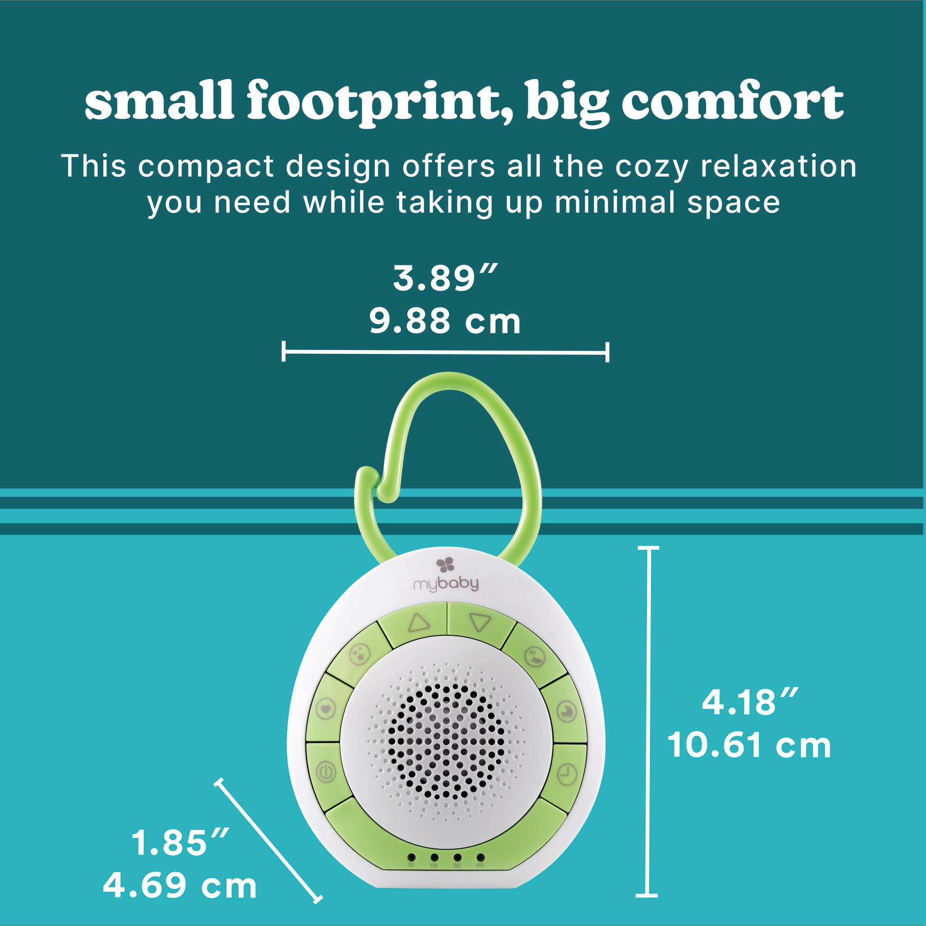 MyBaby SoundSpa white-noise-sound provides gentle ambience for quiet nights.