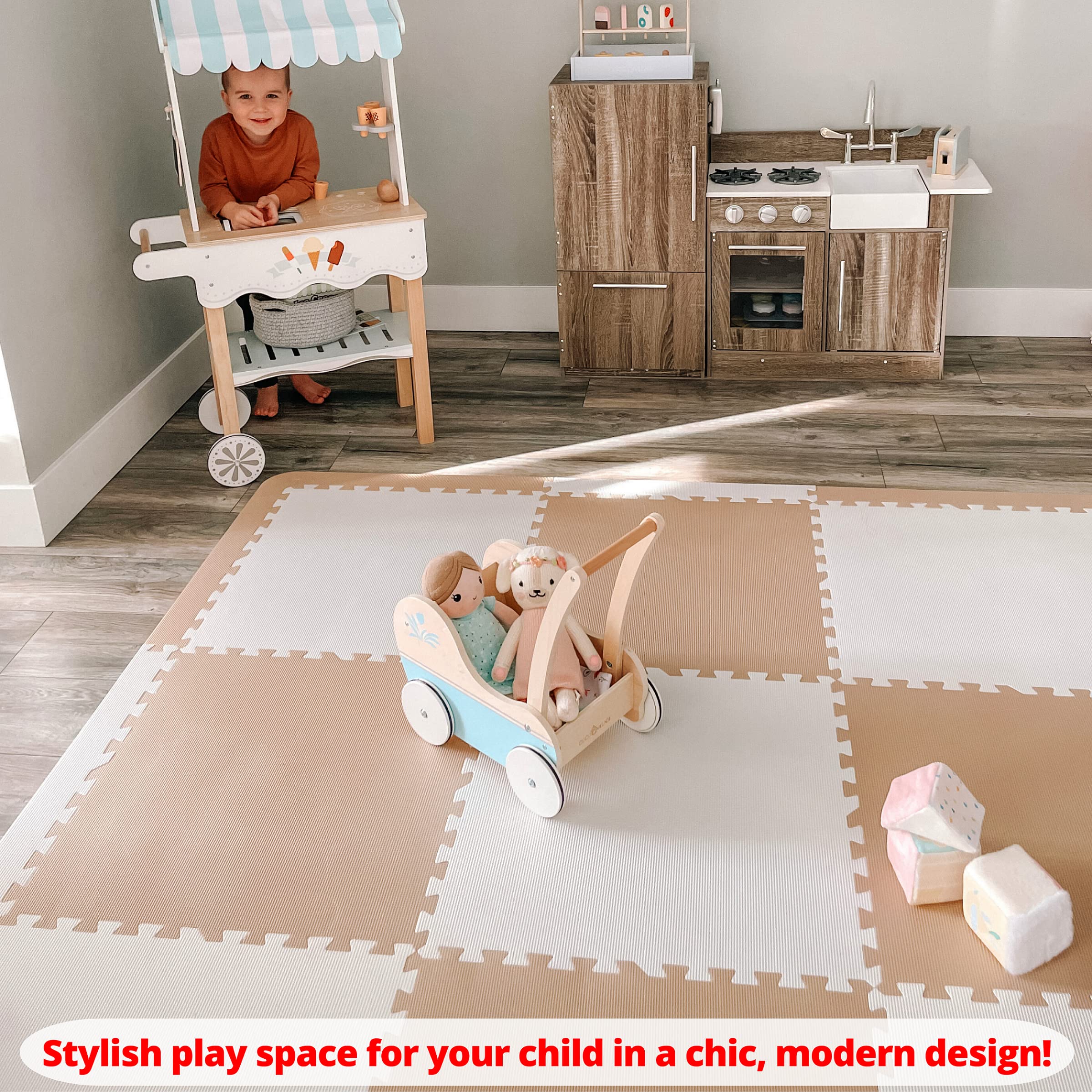 MyBlissBaby 74x74-inch mat provides large area for interactive play and growth