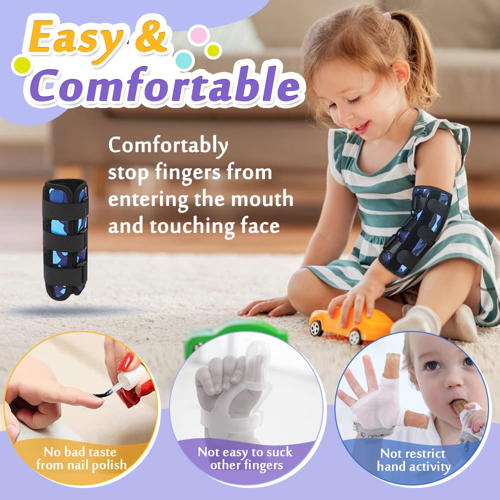 Mybow fits left or right hand with adjustable straps for flexible daily use to prevent thumb-sucking