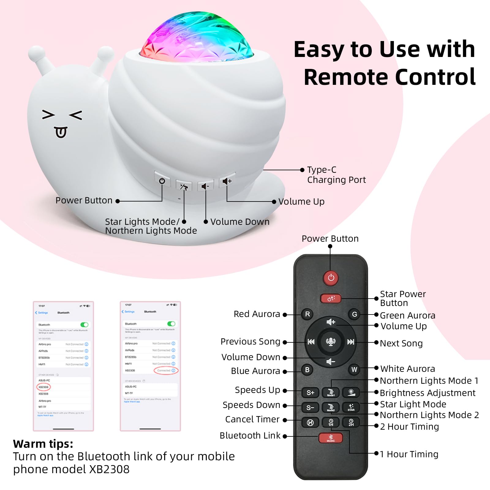 Mycket Star Projector color-changing LEDs create soothing mood scenes