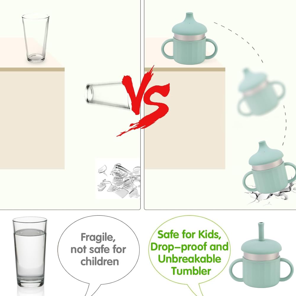 MYCOKI SP training-cup with wide-spout narrow-spout supports gradual drinking-skill development.
