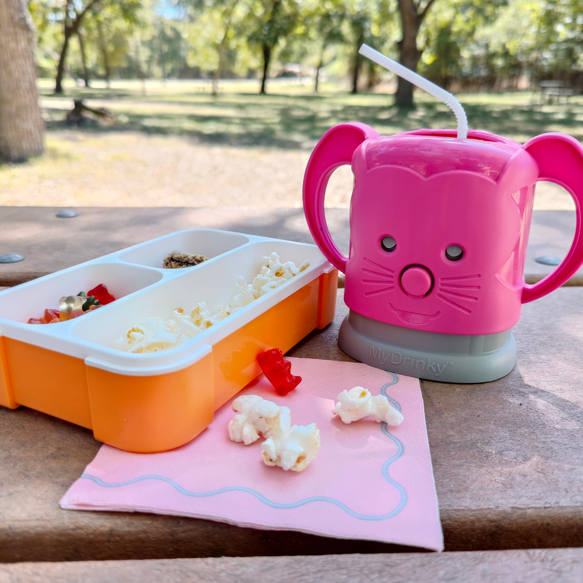 MyDrinky pouch holder is dishwasher-safe and travel-ready for home and car.