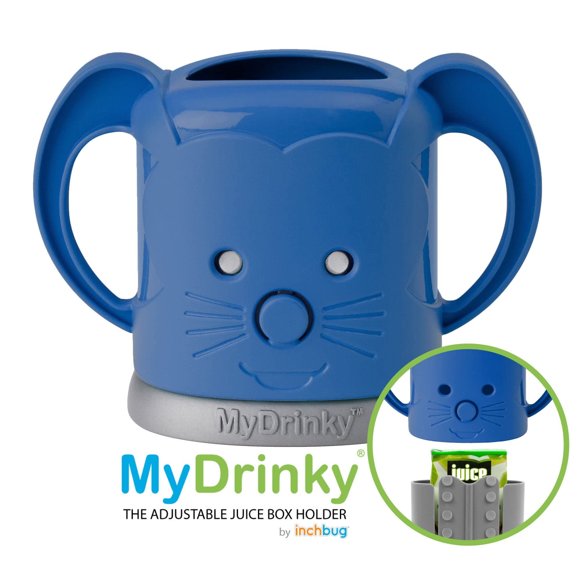 MyDrinky InchBug pouch holder with spill prevention helps keep car seats cleaner.