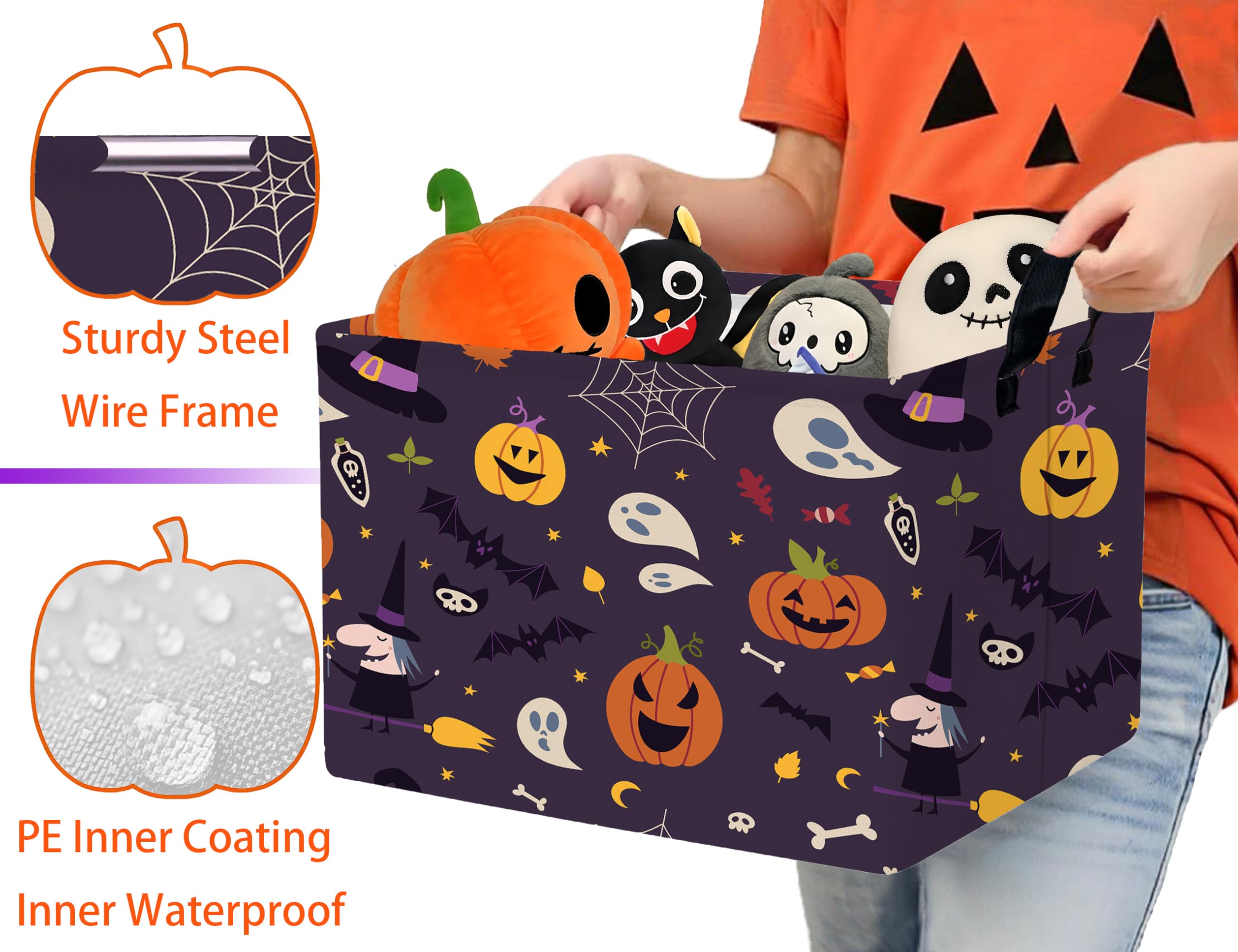 MYFLOCY canvas with metal frame supports sturdy shape, great for organizing toys or clothes.