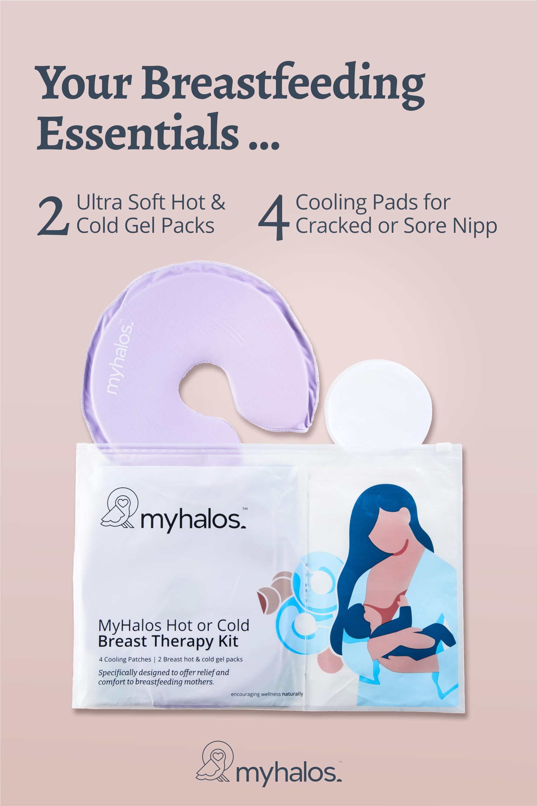 MyHalos hot compress pack heated in microwave for soothing warmth