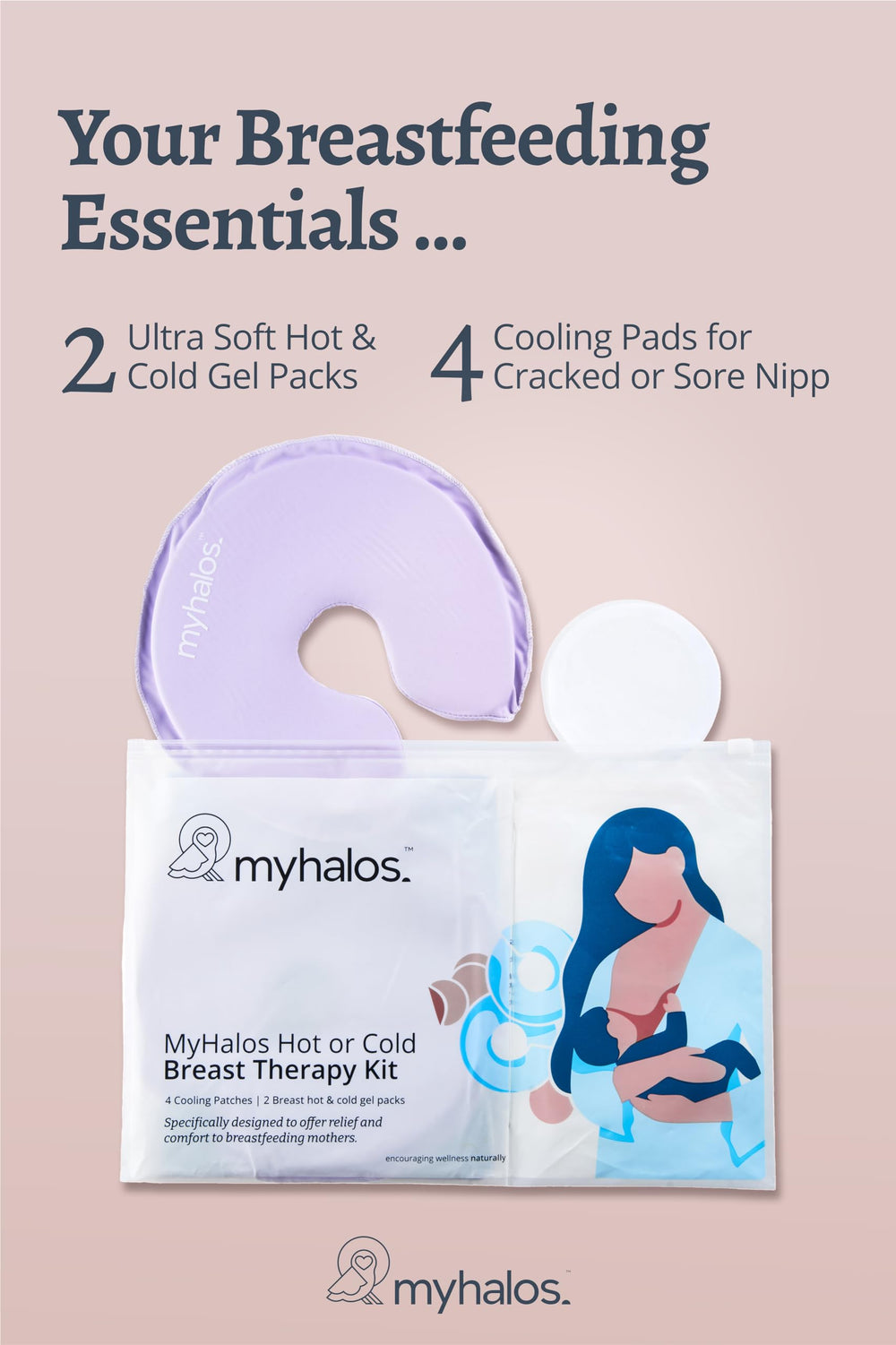 MyHalos hot compress pack heated in microwave for soothing warmth