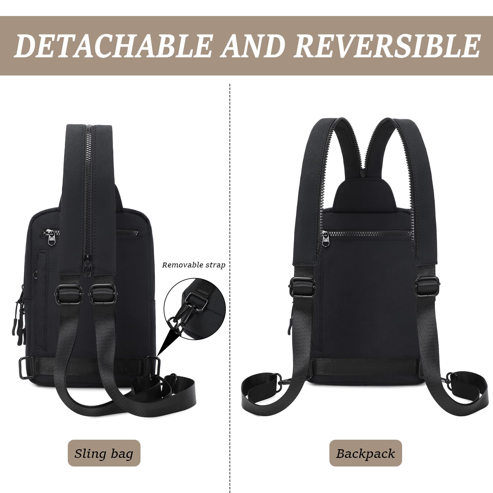 MYHOZEE 2-in-1 crossbody Love-Checked Coffee adjustable straps customize comfort for daily wear.