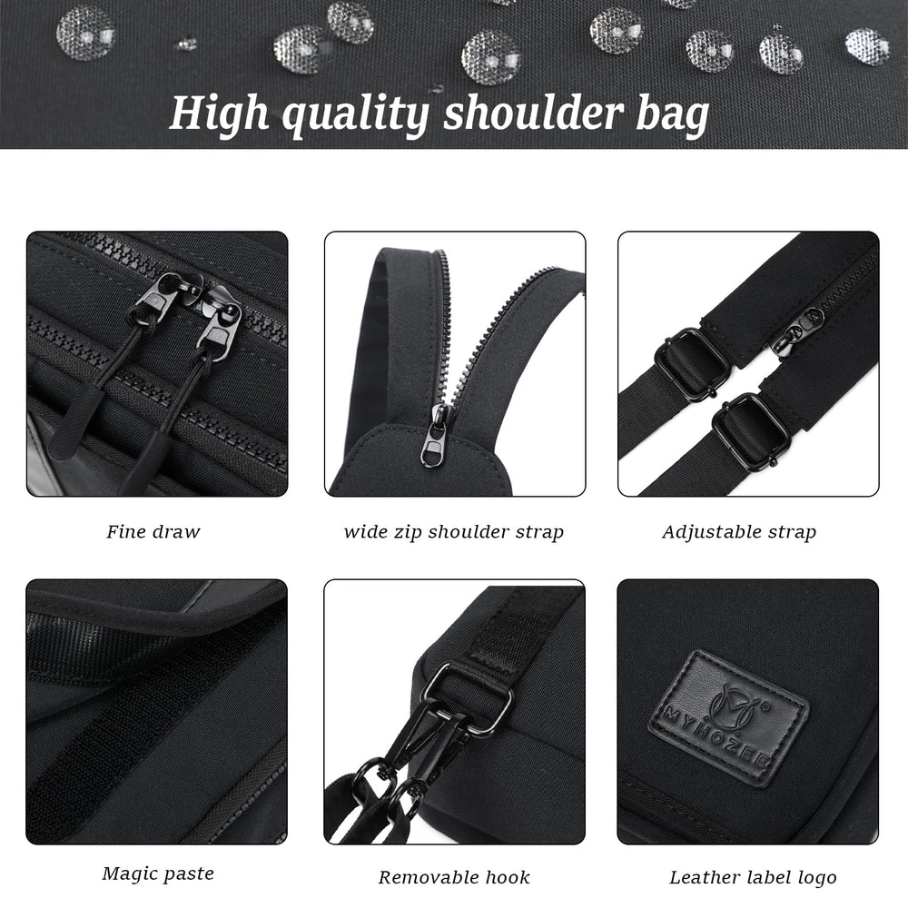 MYHOZEE 2-in-1 crossbody Love-Checked Coffee back pocket keeps valuables secure while on the go.