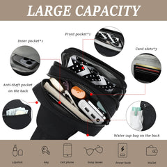 MYHOZEE 2-in-1 crossbody Love-Checked Coffee back hidden pocket secures valuables during travel.